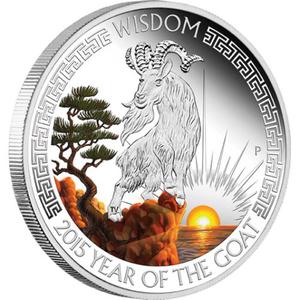 Tuvalu / Silver Ounce 2015 Year of the Goat - Wisdom - obverse photo
