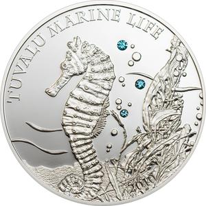 Tuvalu / One Dollar Silver 2010 Seahorse - reverse photo
