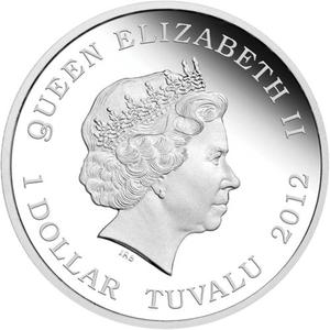 Tuvalu / Silver Ounce 2012 Dragons of Legend - Red Welsh Dragon - obverse photo