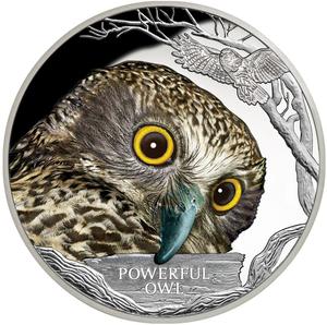 Tuvalu / Silver Ounce 2018 Endangered and Extinct - Powerful Owl - reverse photo