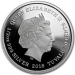 Silver Half Ounce 2016 Snow Leopard: Photo 2016 Tuvalu 1/2 oz Silver Snow Leopard Cubs Proof / thumbnail
