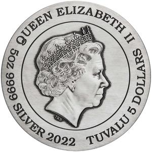 Tuvalu / Silver Five Ounces 2022 Rising Phoenix - obverse photo