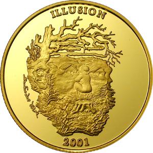 Uganda / Gold Fifth-Ounce 2001 Spirit of the Mountain - reverse photo