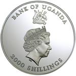 Two Thousand Shillings Silver 2001 Queen's 75th Birthday: Photo Coin, Uganda, Two Thousand Shillings Silver 2001 Queen Birthday / thumbnail