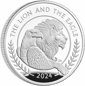 United Kingdom / Silver Ounce 2024 The Lion and The Eagle, Proof - reverse photo
