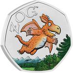 United Kingdom / Fifty Pence 2025 Zog / Coloured Reverse - reverse photo