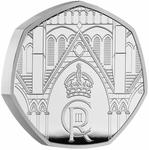 United Kingdom / Fifty Pence 2023 King Charles III Coronation, Crowned Portrait / Silver Proof Piedfort - reverse photo