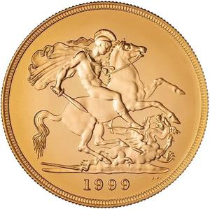 United Kingdom / Five Sovereigns 1999 - reverse photo
