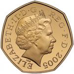 United Kingdom / Fifty Pence 2005 Johnson's Dictionary / Gold Proof FDC - obverse photo