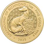United Kingdom / Gold Ounce 2025 Royal Tudor Beasts - Greyhound of Richmond, Bullion - reverse photo