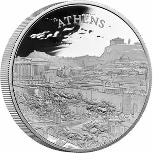 United Kingdom / Silver Five Ounces 2025 City Views - Athens - reverse photo