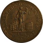 Penny Token 1811 Dudley Wallis and Badger: Photo Coin, United Kingdom, Penny Token 1811 Dudley Wallis and Badger / thumbnail