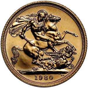 United Kingdom / Sovereign 1980 - reverse photo