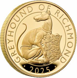 United Kingdom / Gold Two Ounces 2025 Royal Tudor Beasts - Greyhound of Richmond - reverse photo