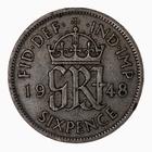 Sixpence 1948: Photo Coin - Sixpence, George VI, Great Britain, 1948 / thumbnail
