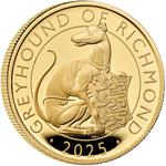 United Kingdom / Gold Ounce 2025 Royal Tudor Beasts - Greyhound of Richmond, Proof - reverse photo