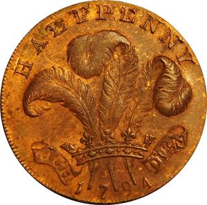 United Kingdom / Halfpenny Token 1794 Warley Prince of Wales - reverse photo