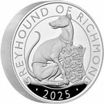 United Kingdom / Silver Ten Ounces 2025 Royal Tudor Beasts - Greyhound of Richmond, Proof - reverse photo