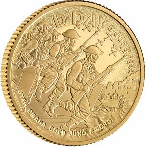 United Kingdom / Gold Quarter Ounce 2024 D-Day Anniversary, Proof - reverse photo