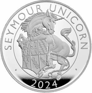 United Kingdom / Silver Ten Ounces 2024 Royal Tudor Beasts - The Seymour Unicorn, Proof - reverse photo
