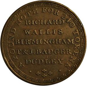 United Kingdom / Penny Token 1811 Dudley Wallis and Badger - reverse photo