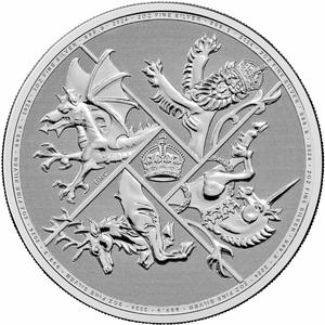 United Kingdom / Silver Two Ounces 2024 The Four Nations - reverse photo