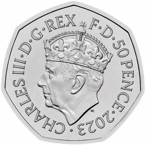 United Kingdom / Fifty Pence 2023 King Charles III Coronation, Crowned Portrait - obverse photo
