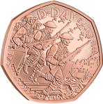 United Kingdom / Fifty Pence 2024 D-Day Anniversary / Gold Proof FDC - reverse photo