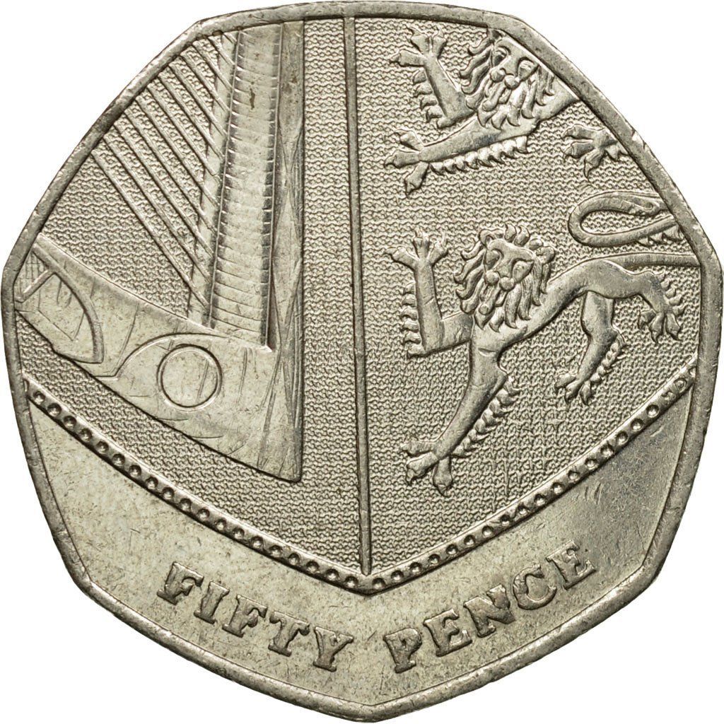 Fifty Pence Dent Design Coin Type From United Kingdom Online Coin Club