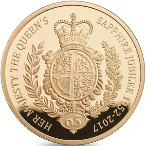 United Kingdom / Gold Five Ounces 2017 Sapphire Jubilee - reverse photo