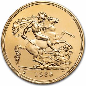 United Kingdom / Five Sovereigns 1985 - reverse photo