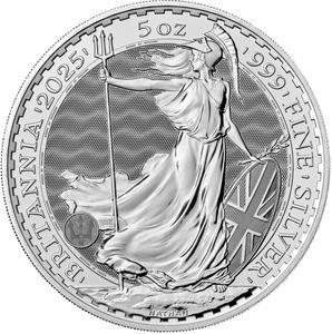 United Kingdom / Silver Five Ounces 2025 Britannia - reverse photo