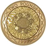 United Kingdom / Two Pounds 1997 Technology / Gold Proof FDC - reverse photo