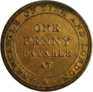 United Kingdom / Penny Token 1811 Newcastle-on-Tyne - reverse photo