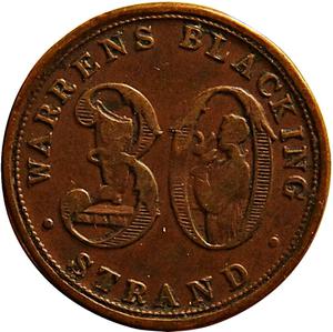 United Kingdom / Farthing Token 1825 London Warrens - reverse photo