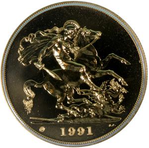 United Kingdom / Five Sovereigns 1991 - reverse photo