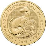 United Kingdom / Gold Quarter Ounce 2025 Royal Tudor Beasts - Greyhound of Richmond, Bullion - reverse photo
