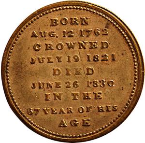 United Kingdom / Brass Death Medal George IV 1830 - reverse photo