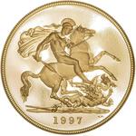 United Kingdom / Five Sovereigns 1997 - reverse photo