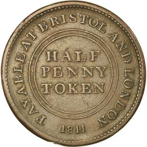 United Kingdom / Halfpenny Token 1811 Bristol - reverse photo