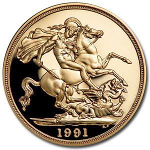 United Kingdom / Double Sovereign 1991 (Proof only) - reverse photo