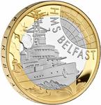 United Kingdom / Two Pounds 2025 HMS Belfast / Silver Proof FDC - reverse photo