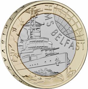 United Kingdom / Two Pounds 2025 HMS Belfast - reverse photo