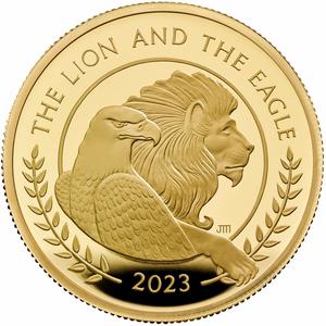 United Kingdom / Gold Two Ounces 2023 The Lion and The Eagle - reverse photo