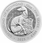 United Kingdom / Silver Ten Ounces 2025 Royal Tudor Beasts - Greyhound of Richmond, Bullion - reverse photo