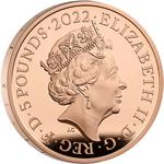United Kingdom / Five Pounds 2022 Tutankhamun's Tomb / Gold Proof FDC - obverse photo
