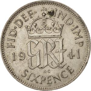 United Kingdom / Sixpence 1941 - reverse photo