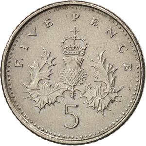 United Kingdom / Five Pence 1996 - reverse photo