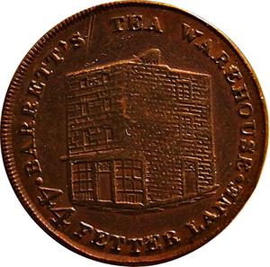 United Kingdom / Farthing Token Barret's Tea House - obverse photo