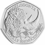 United Kingdom / Fifty Pence 2024 Ice Age Giants - Woolly Rhinoceros - reverse photo